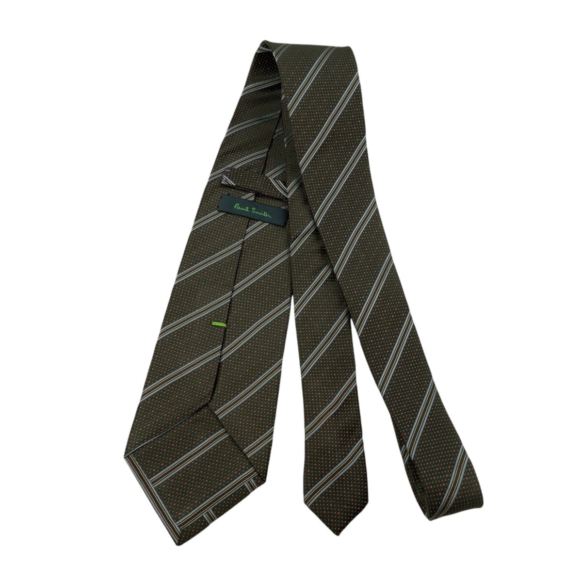 Paul Smith Tie Silk Brown Stripe japan (US Import Tax Included) | mesabb clothing Paul Smith Tie Silk Brown Stripe japan (US Import Tax Included) มุมที่ 7