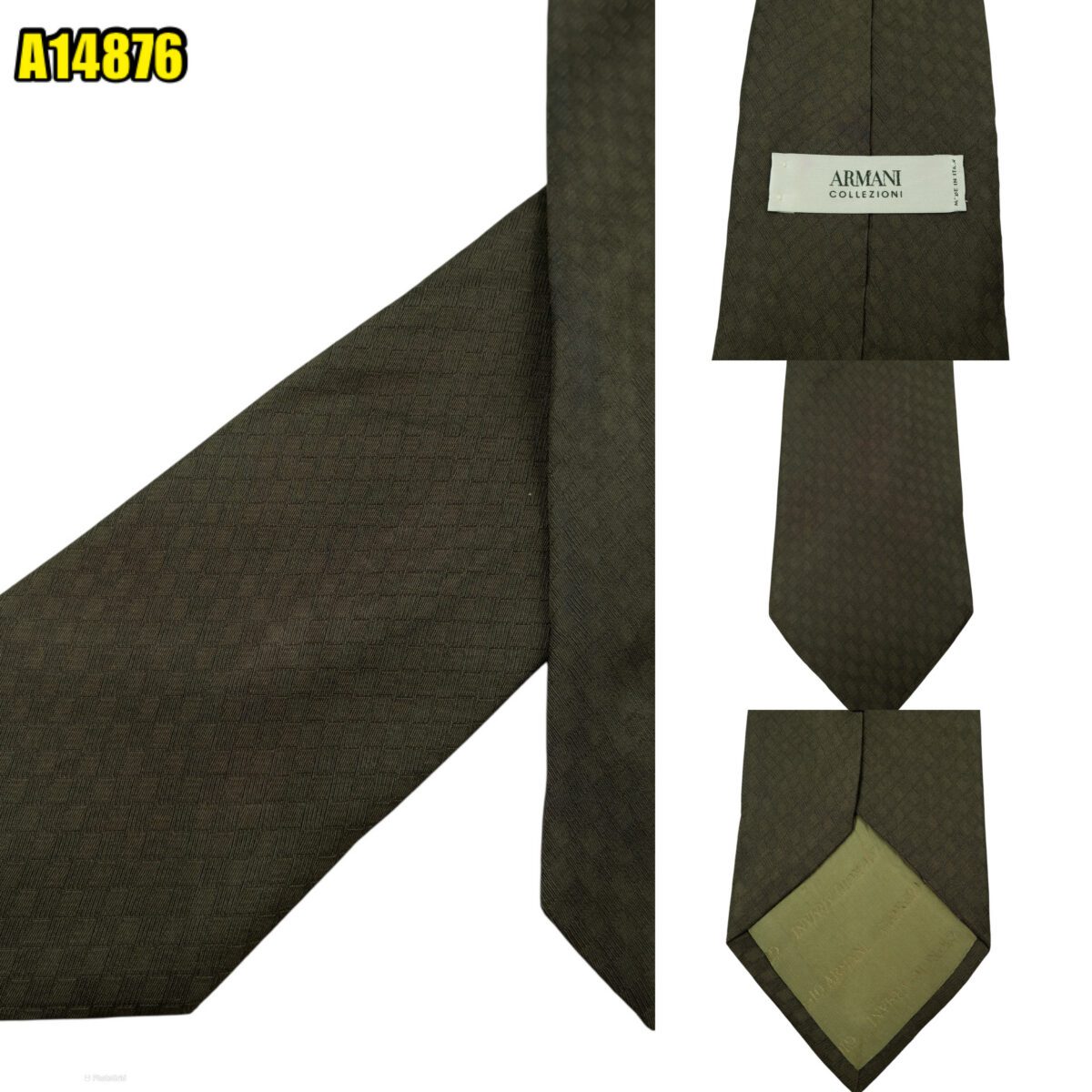 Armani Collezioni Tie Silk Nylon Dark Grey Italy (US Import Tax Included) | mesabb clothing Armani Collezioni Tie Silk Nylon Dark Grey Italy (US Import Tax Included) มุมที่ 1
