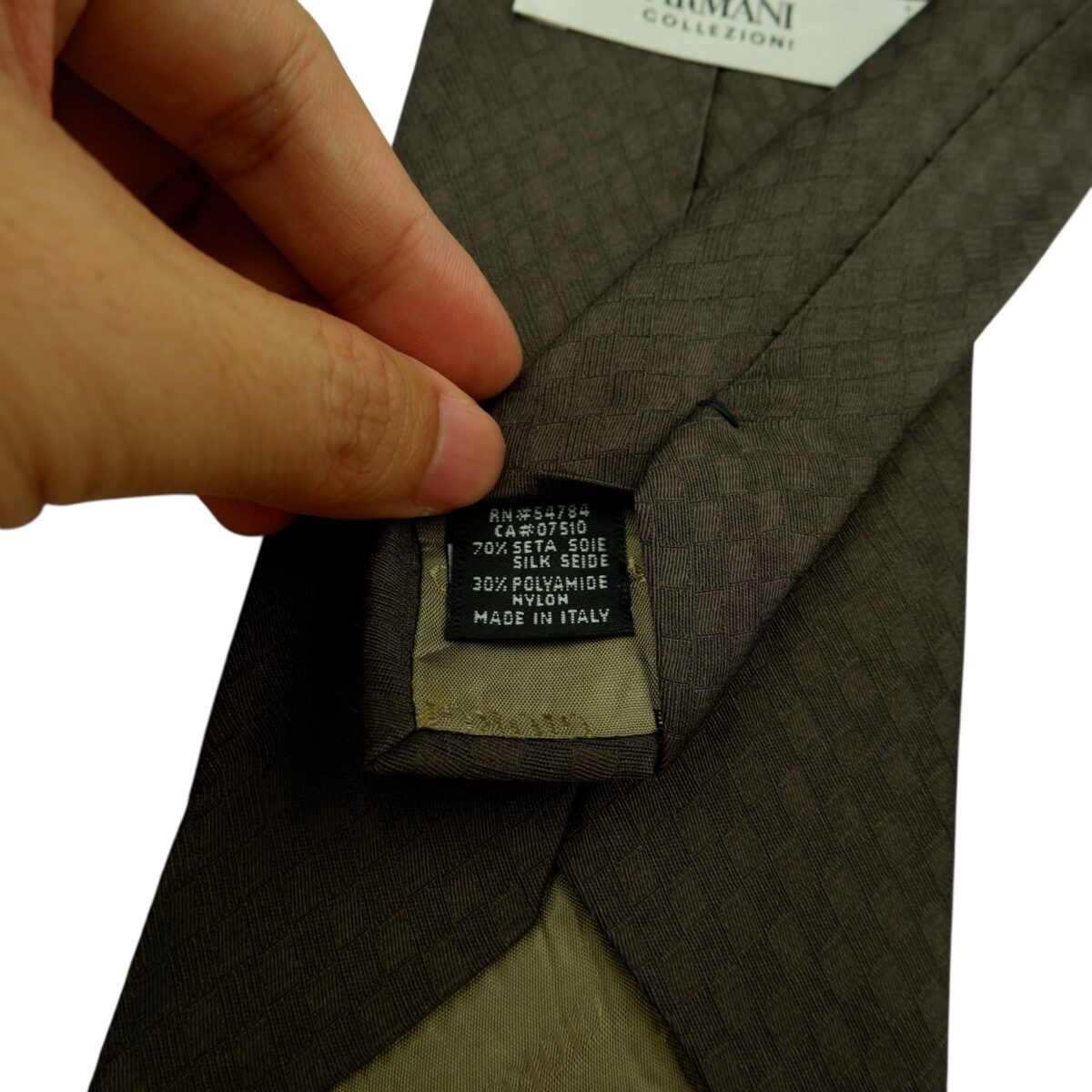 Armani Collezioni Tie Silk Nylon Dark Grey Italy (US Import Tax Included) | mesabb clothing Armani Collezioni Tie Silk Nylon Dark Grey Italy (US Import Tax Included) มุมที่ 9