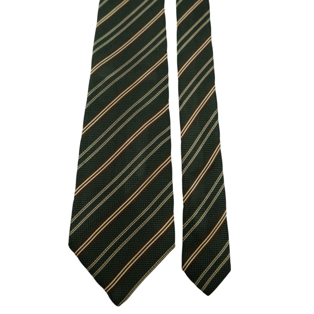 Salvatore Ferragamo Tie Silk Black Stripe Italy (US Import Tax Included) | mesabb clothing Salvatore Ferragamo Tie Silk Black Stripe Italy (US Import Tax Included) มุมที่ 3