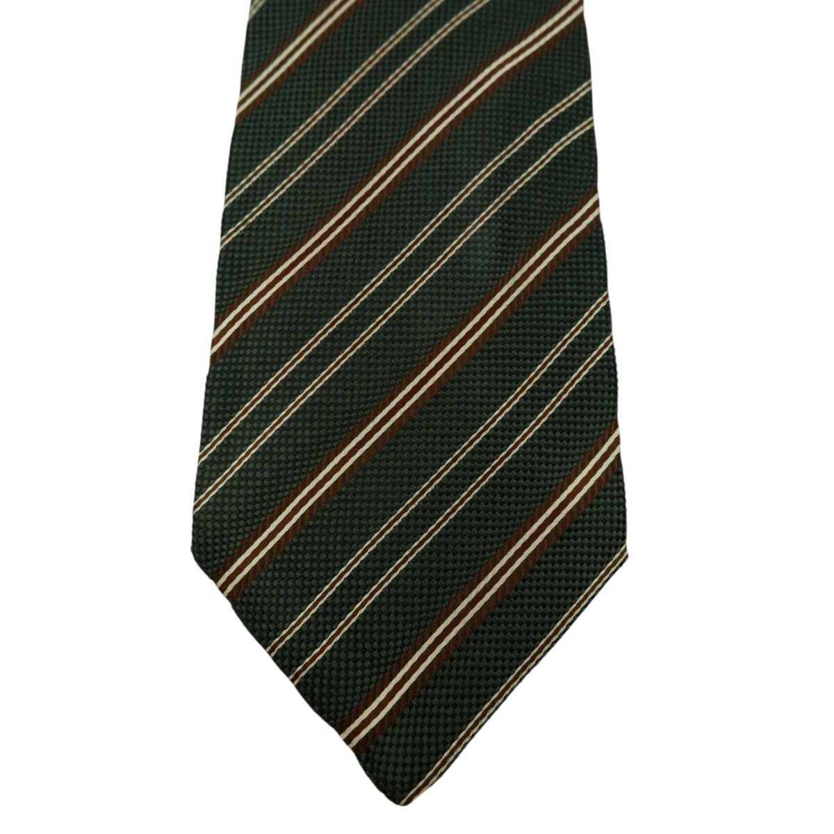 Salvatore Ferragamo Tie Silk Black Stripe Italy (US Import Tax Included) | mesabb clothing Salvatore Ferragamo Tie Silk Black Stripe Italy (US Import Tax Included) มุมที่ 6