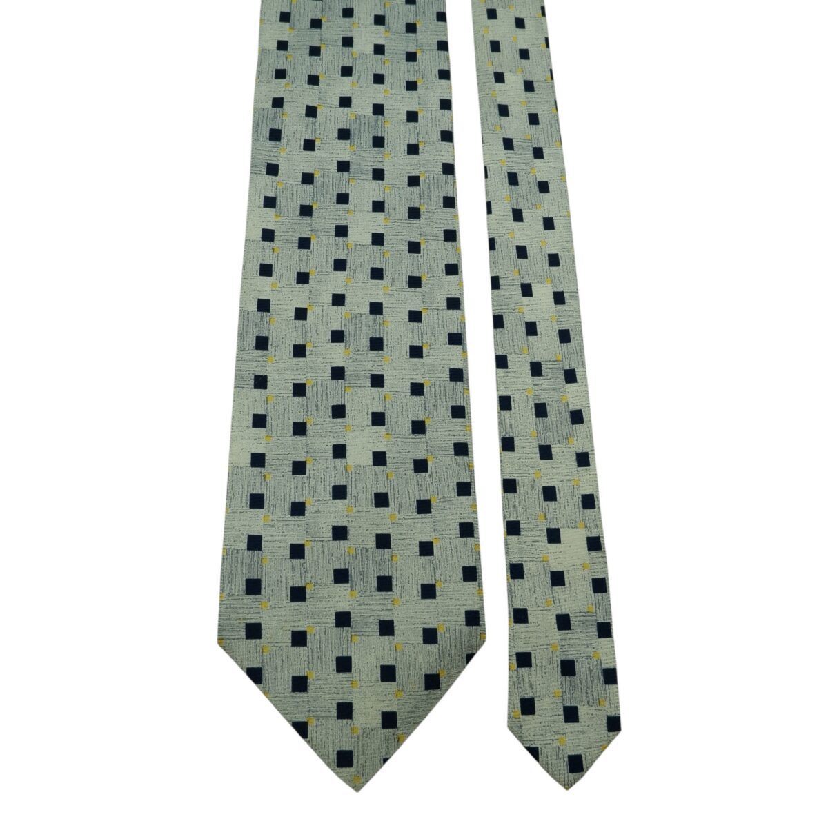 a14895 3 Guy Laroche Tie Silk Grey Black Dot Geometric Korea (US Import Tax Included) มุมที่ 3