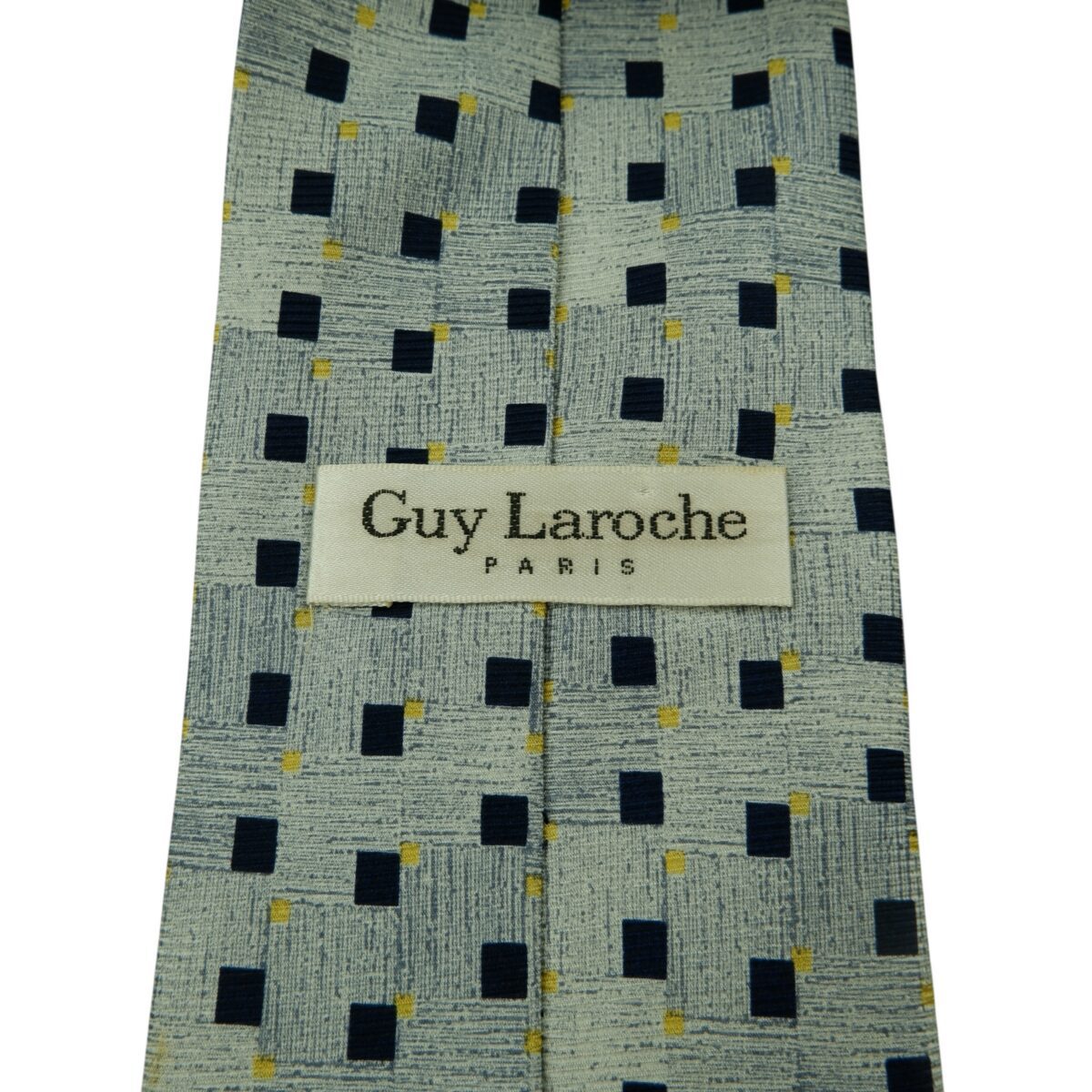 a14895 9 Guy Laroche Tie Silk Grey Black Dot Geometric Korea (US Import Tax Included) มุมที่ 9
