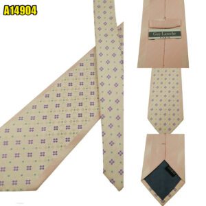 Guy Laroche Tie Silk Pink Floral Geometric Korea (US Import Tax Included) มุมที่ 1