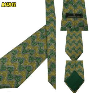 Ermenegildo Zegna Tie Silk Multicolor Geometric Italy (US Import Tax Included) มุมที่ 1
