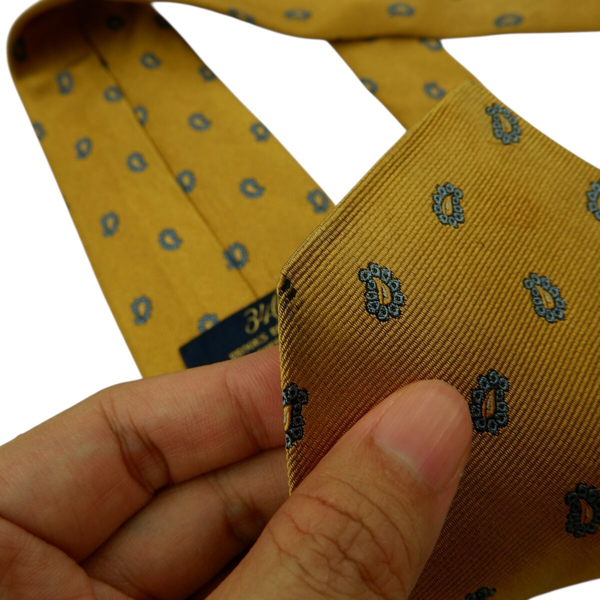 a14914 12 Brooks Brothers Tie Silk Brown Paisley Geometric USA (US Import Tax Included) มุมที่ 12