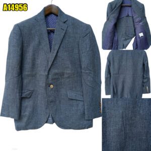 Suit Jacket Cupro Navy Glen Check Japan US UK 41 Chest Size 41 Regular Half Canvas มุมที่ 1