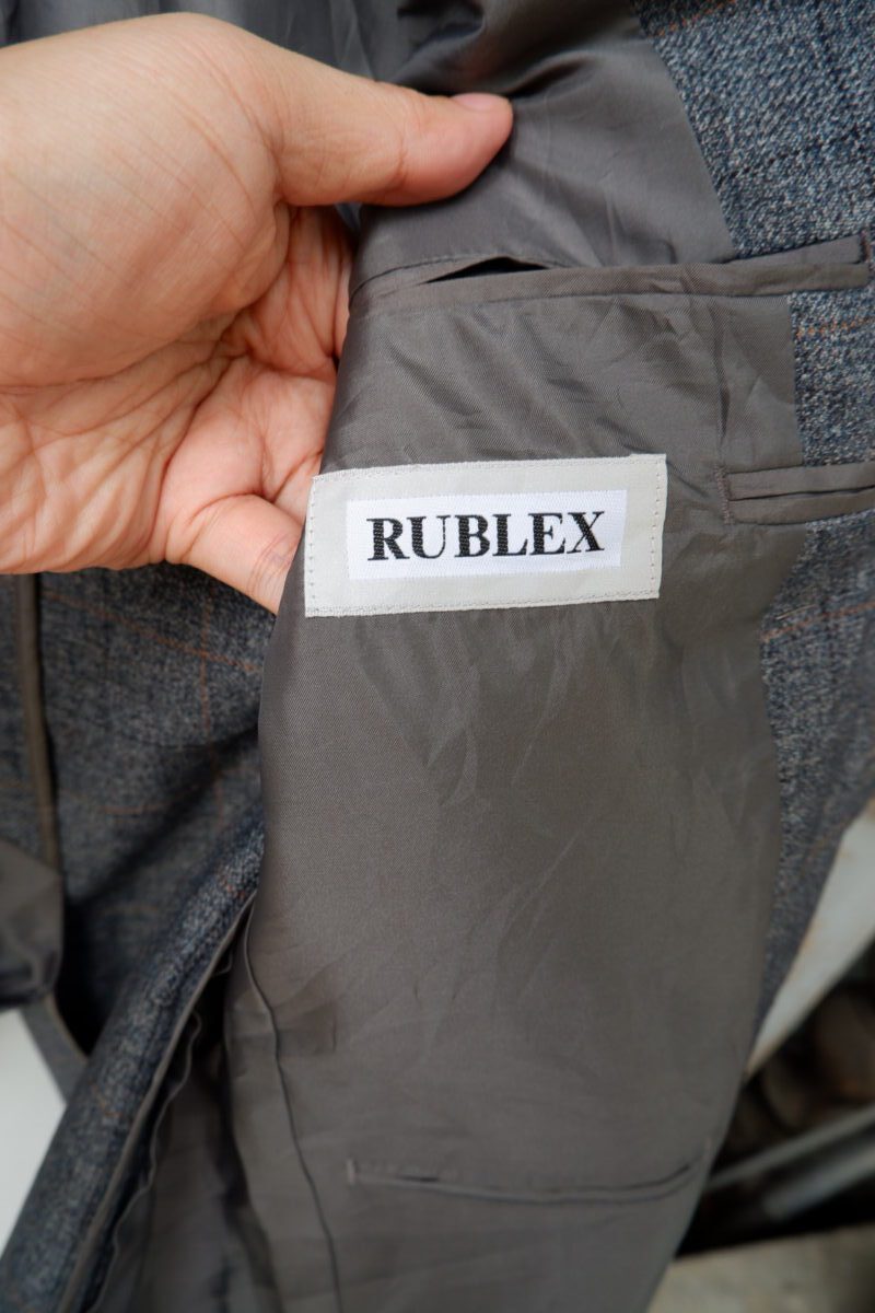 a14960 5 1.jpeg Suit Jacket PET Nylon Grey Windowpane Japan US UK 42 Chest Size 42 Regular No Canvas - Image 5