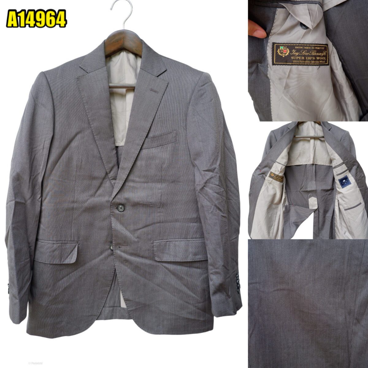 created by photogrid Loro Piana Suit Jacket Wool Bright Grey Japan US UK 40 Chest Size 40 Regular Half Canvas มุมที่ 1