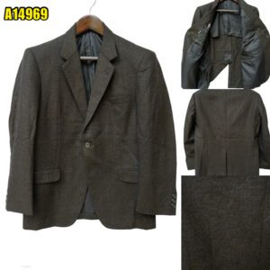Suit Jacket Wool Olive Green Japan US UK 42 Chest Size 42 Regular Half Canvas มุมที่ 1