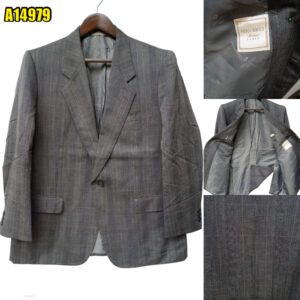 Nina Ricci Suit Jacket Wool Grey Windowpane Japan US UK 46 Chest Size 46 Regular Full Canvas มุมที่ 1
