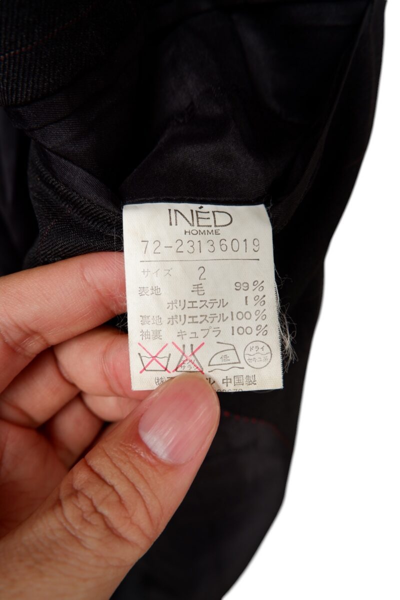 a14985 6 Suit Jacket Wool PET Black Dark Grey Charcoal Windowpane China US UK 41 Chest Size 41 Regular No Canvas มุมที่ 6
