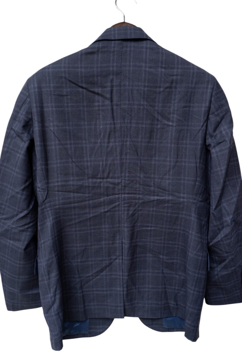 Suit Jacket Wool Navy Windowpane Japan US UK 41 Chest Size 41 Regular Full Canvas | mesabb clothing Suit Jacket Wool Navy Windowpane Japan US UK 41 Chest Size 41 Regular Full Canvas มุมที่ 4