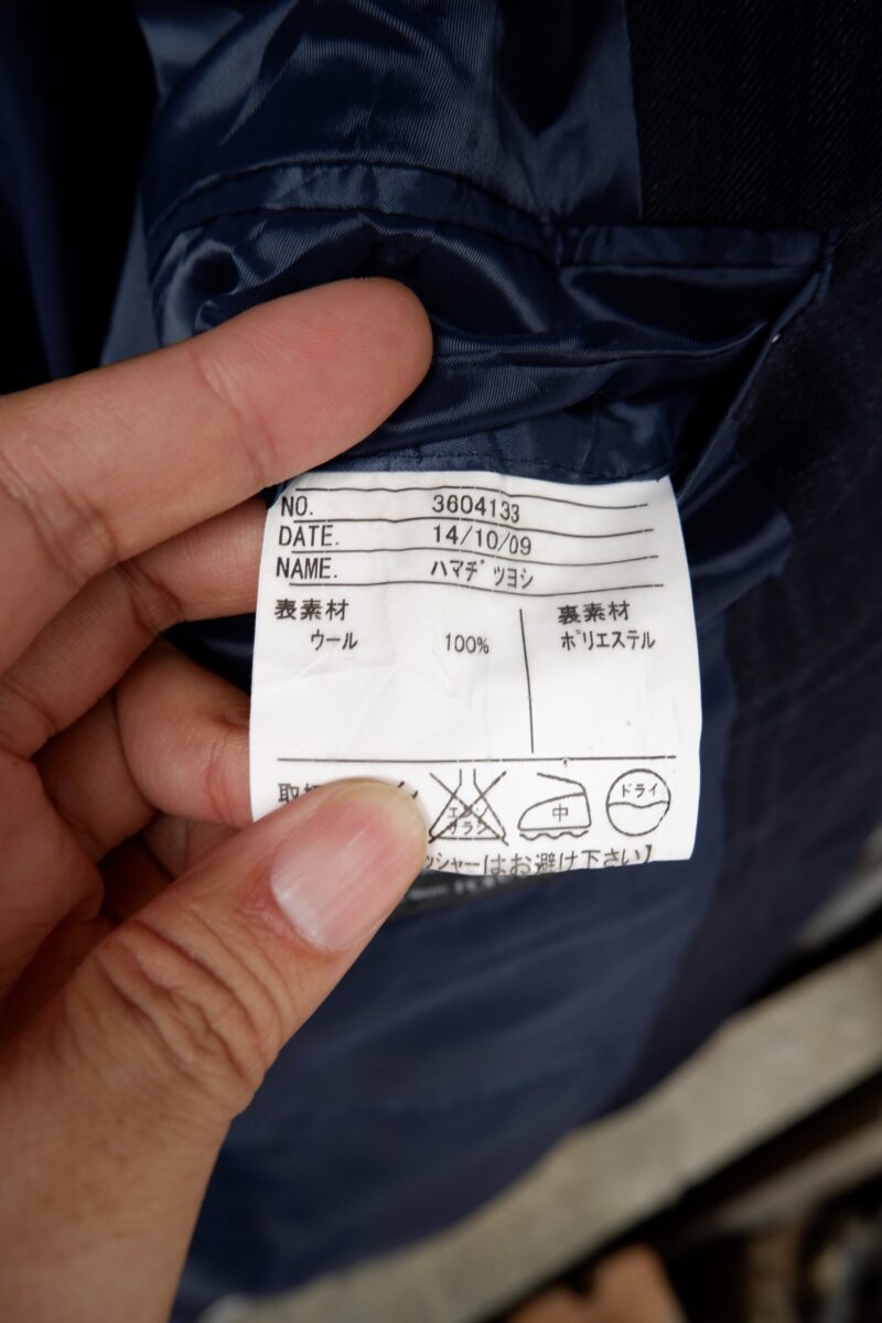 Suit Jacket Wool Navy Windowpane Japan US UK 41 Chest Size 41 Regular Full Canvas | mesabb clothing Suit Jacket Wool Navy Windowpane Japan US UK 41 Chest Size 41 Regular Full Canvas มุมที่ 6