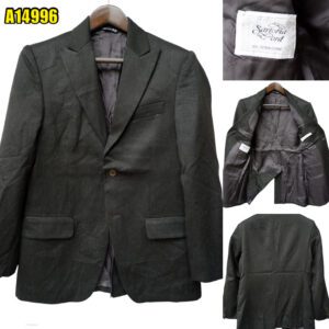 Suit Jacket Wool Black Dark Grey Charcoal Italy US UK 39 Chest Size 39 Regular No Canvas มุมที่ 1
