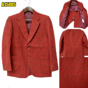 Suit Jacket Wool Red Windowpane Japan US UK 39 Chest Size 39 Regular No Canvas มุมที่ 1