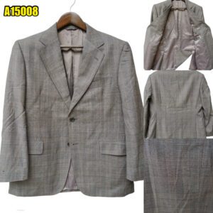 Suit Jacket Wool Grey Glen Check Japan US UK 42 Chest Size 42 Regular No Canvas มุมที่ 1