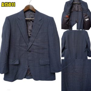 Suit Jacket Wool PET Navy Japan US UK 44 Chest Size 44 Regular Half Canvas มุมที่ 1