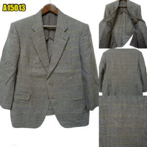 Suit Jacket Wool Cupro Grey Windowpane Japan US UK 45 Chest Size 45 Regular Full Canvas มุมที่ 1