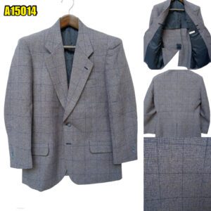 Suit Jacket PET Grey Windowpane Japan US UK 41 Chest Size 41 Regular No Canvas มุมที่ 1