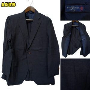 Zegna Suit Jacket Wool Black Japan US UK 42 Chest Size 42 Regular Full Canvas Spalla Camicia 3 roll 2 มุมที่ 1
