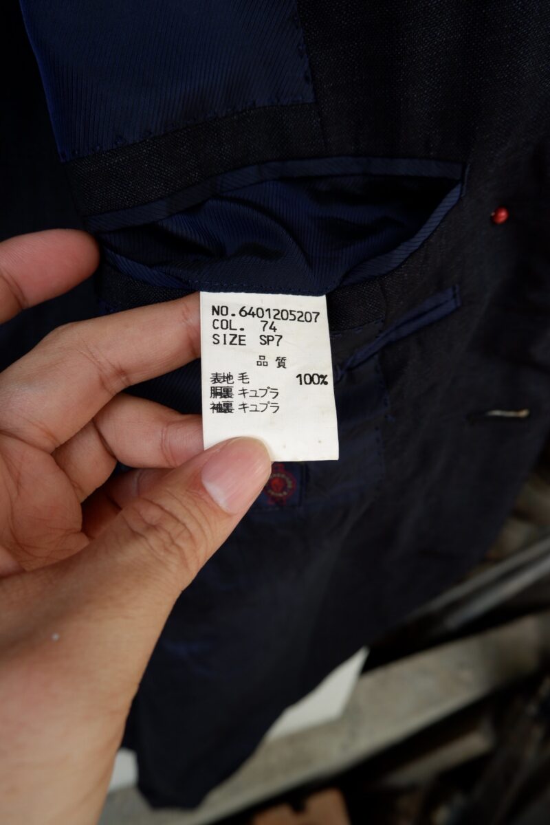 a15019 6 Zegna Suit Jacket Wool Black Japan US UK 42 Chest Size 42 Regular Full Canvas Spalla Camicia 3 roll 2 มุมที่ 6