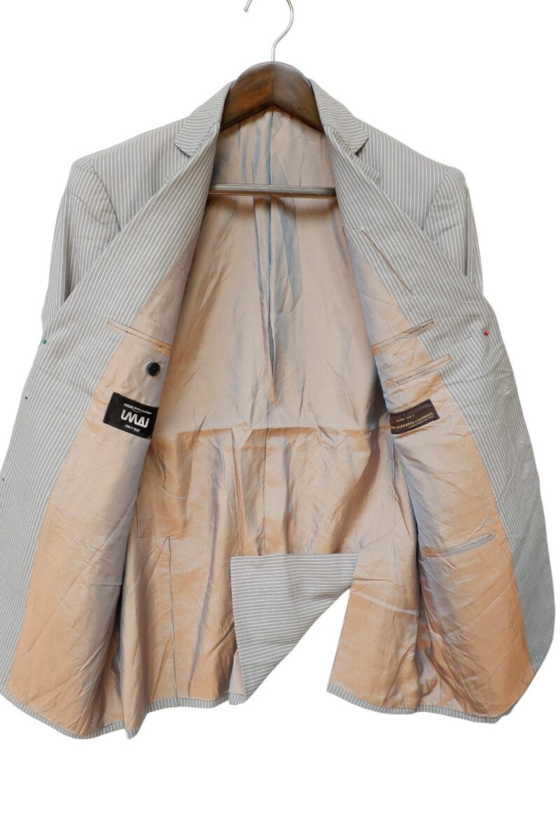 VBC Suit Jacket Wool Bright Grey Stripe Japan US UK 41 Chest Size 41 Regular Full Canvas | mesabb clothing VBC Suit Jacket Wool Bright Grey Stripe Japan US UK 41 Chest Size 41 Regular Full Canvas มุมที่ 3