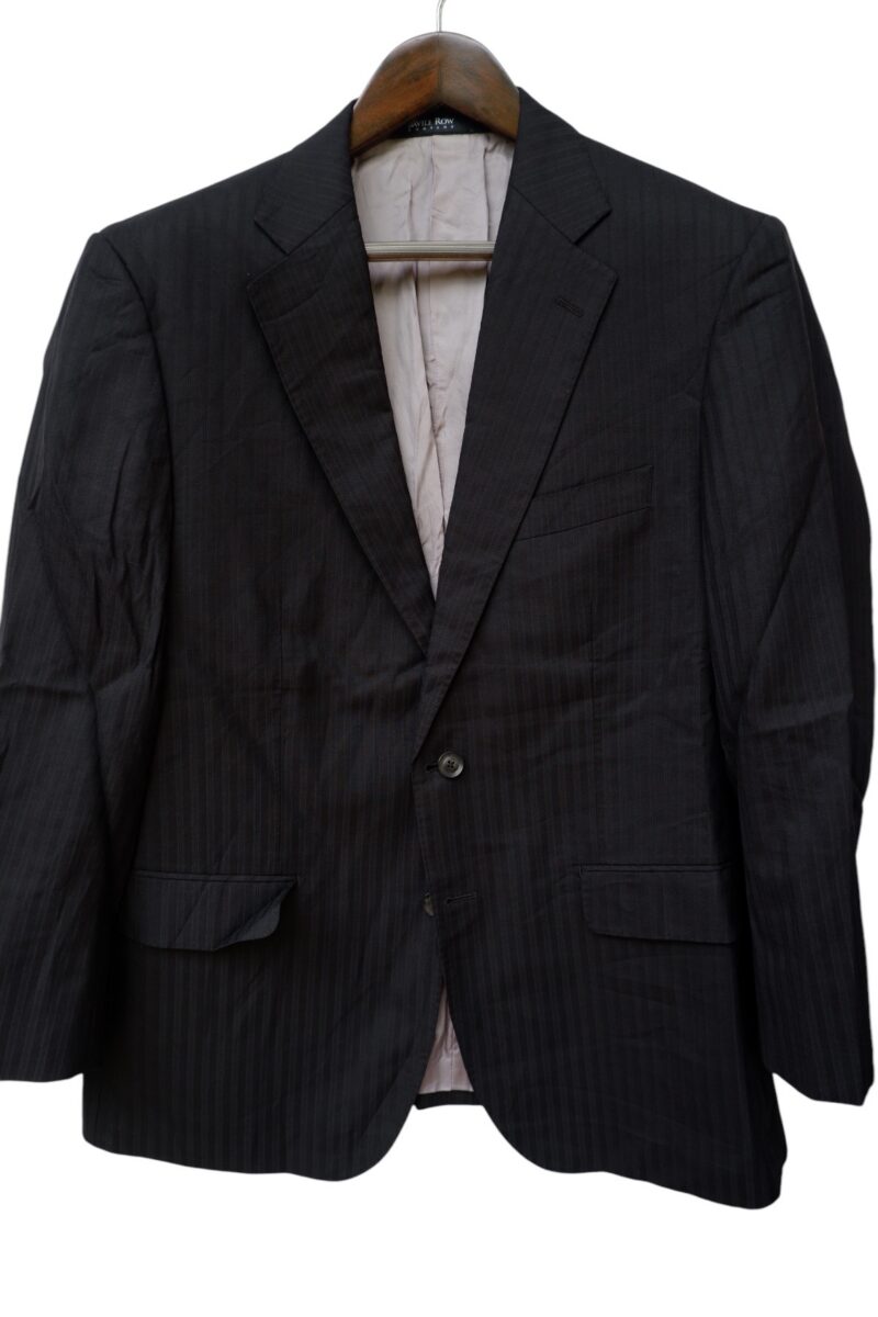 a15023 2 Guy Dormeuil Suit Jacket Wool Black US UK 45 Chest Size 45 Regular Half Canvas มุมที่ 2