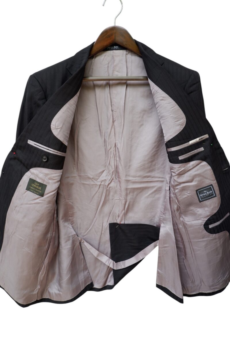 a15023 3 Guy Dormeuil Suit Jacket Wool Black US UK 45 Chest Size 45 Regular Half Canvas มุมที่ 3