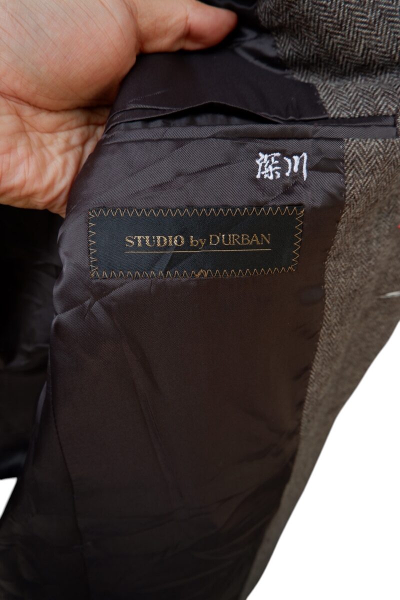 a15025 5 D'urban Suit Jacket Wool Brown Herringbone Japan US UK 42 Chest Size 42 Regular No Canvas มุมที่ 5