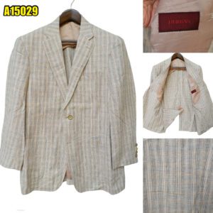 D'urban Suit Jacket Wool Linen Silk Beige Glen Check Japan US UK 42 Chest Size 42 Regular Half Canvas มุมที่ 1