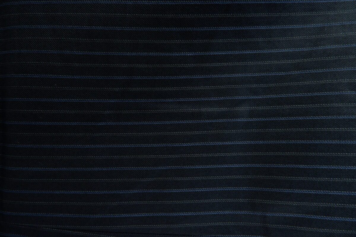 a15034 8 Dormeuil Suit Jacket Wool PET Black Stripe Japan US UK 38 Chest Size 38 Regular Half Canvas มุมที่ 8