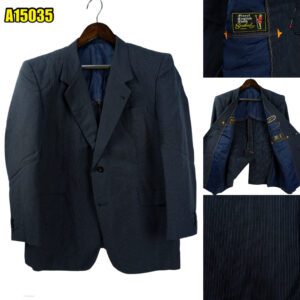 Scabal Suit Jacket Wool Black Stripe Japan US UK 45 Chest Size 45 Regular Full Canvas มุมที่ 1