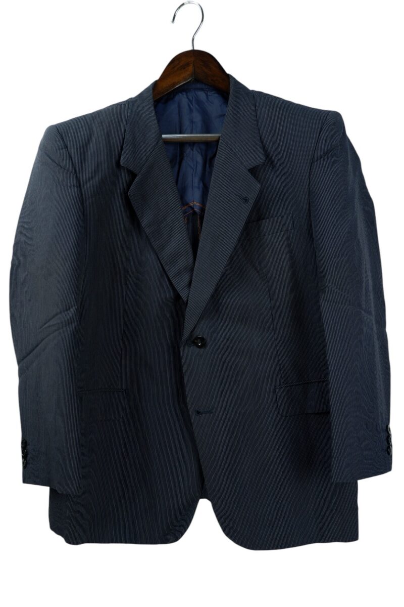 a15035 2 Scabal Suit Jacket Wool Black Stripe Japan US UK 45 Chest Size 45 Regular Full Canvas มุมที่ 2