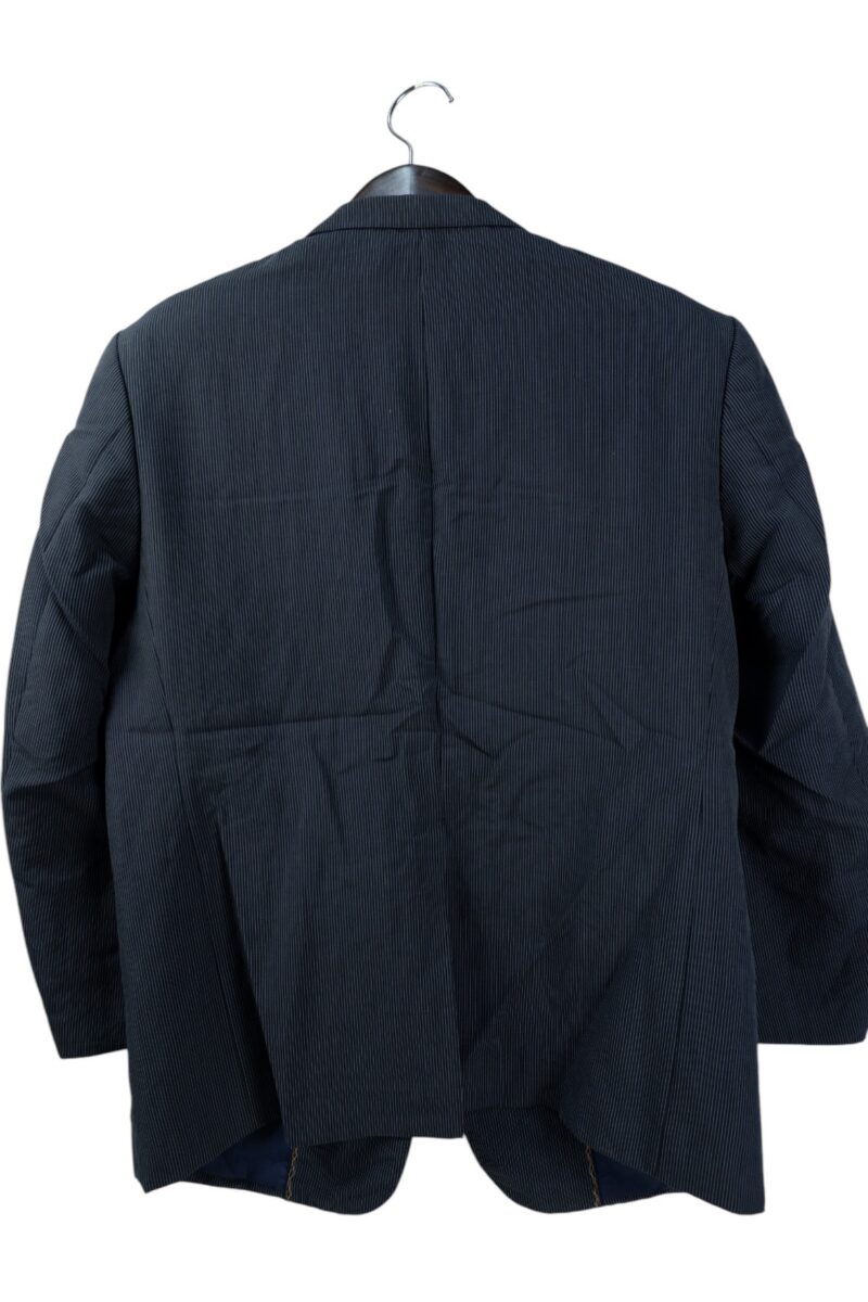 a15035 4 Scabal Suit Jacket Wool Black Stripe Japan US UK 45 Chest Size 45 Regular Full Canvas มุมที่ 4