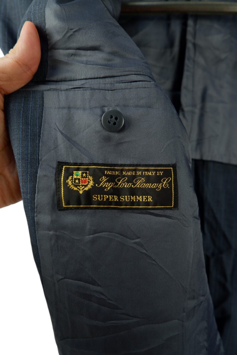 a15037 5 Loro Piana Suit Jacket Wool Grey Stripe Japan US UK 43 Chest Size 43 Regular Half Canvas มุมที่ 5