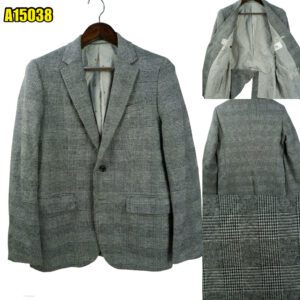 Suit Jacket Cotton Wool Grey Glen Check China US UK 40 Chest Size 40 Regular No Canvas Real Botton Hole Soft Shoulder มุมที่ 1