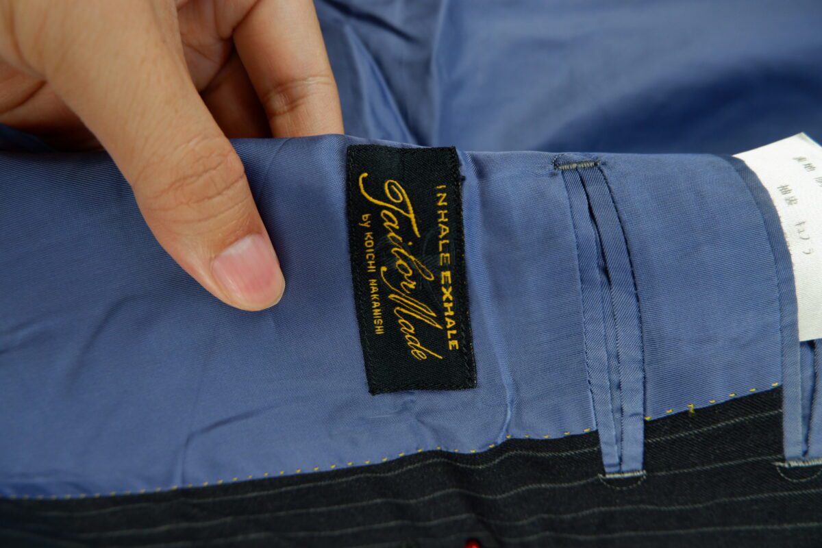 a15039 6 VBC Suit Jacket Wool Black Stripe Japan US UK 39 Chest Size 39 Regular Half Canvas มุมที่ 6