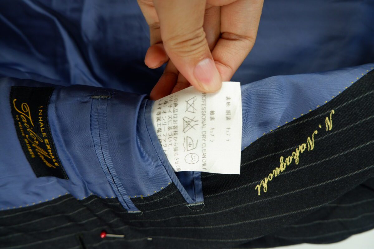 a15039 7 VBC Suit Jacket Wool Black Stripe Japan US UK 39 Chest Size 39 Regular Half Canvas มุมที่ 7