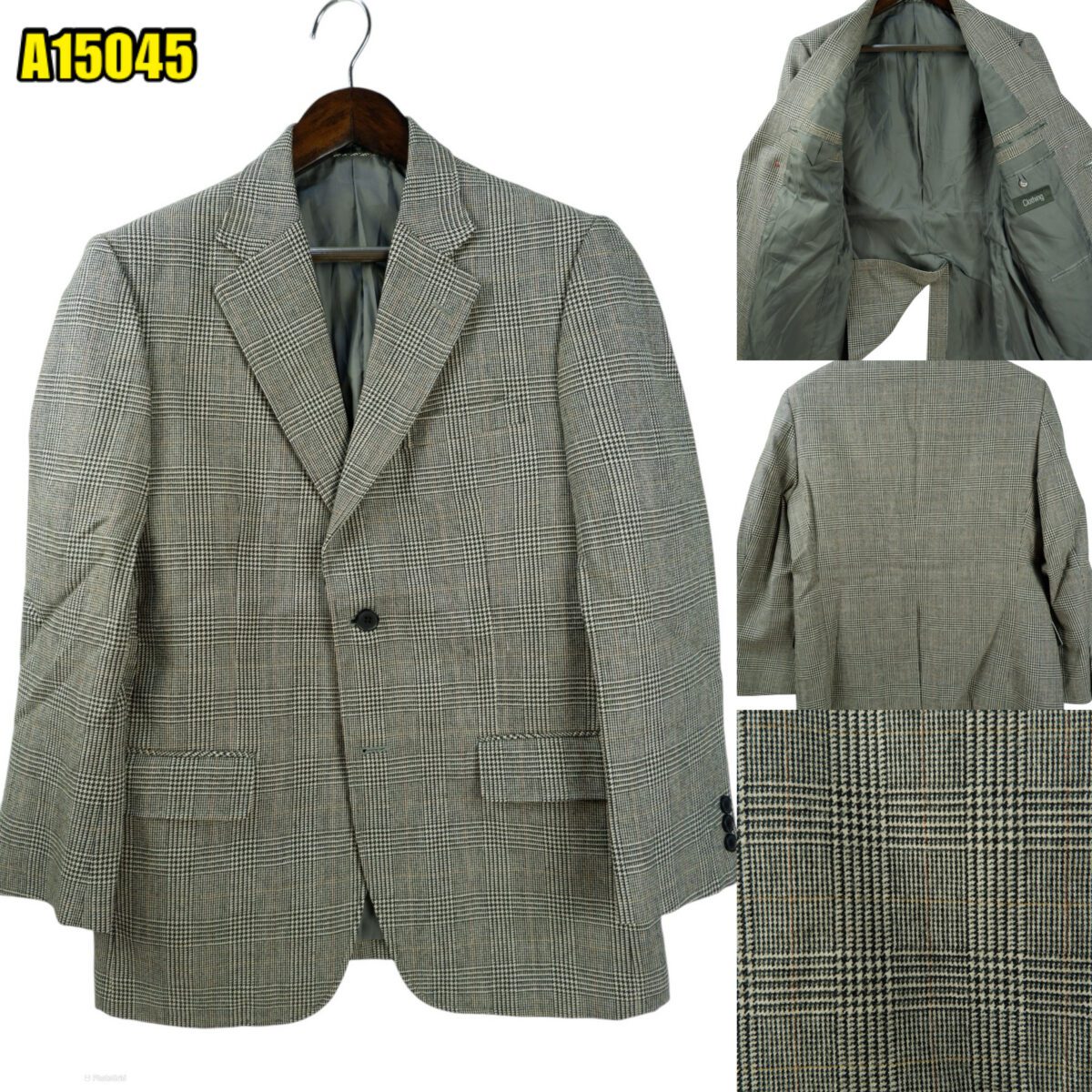 created by photogrid Suit Jacket Wool PET Grey Prince Of Wales Japan US UK 42 Chest Size 42 Regular No Canvas มุมที่ 1