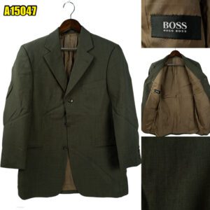 Hugo Boss Suit Jacket Wool Olive Green Germany US UK 41 Chest Size 41 Regular No Canvas มุมที่ 1