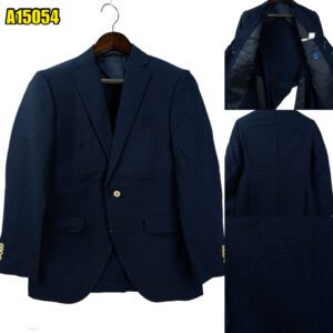 Suit Jacket Wool PET Cotton Dark Navy Japan US UK 38 Chest Size 38 Regular Half Canvas Soft Shoulder มุมที่ 1