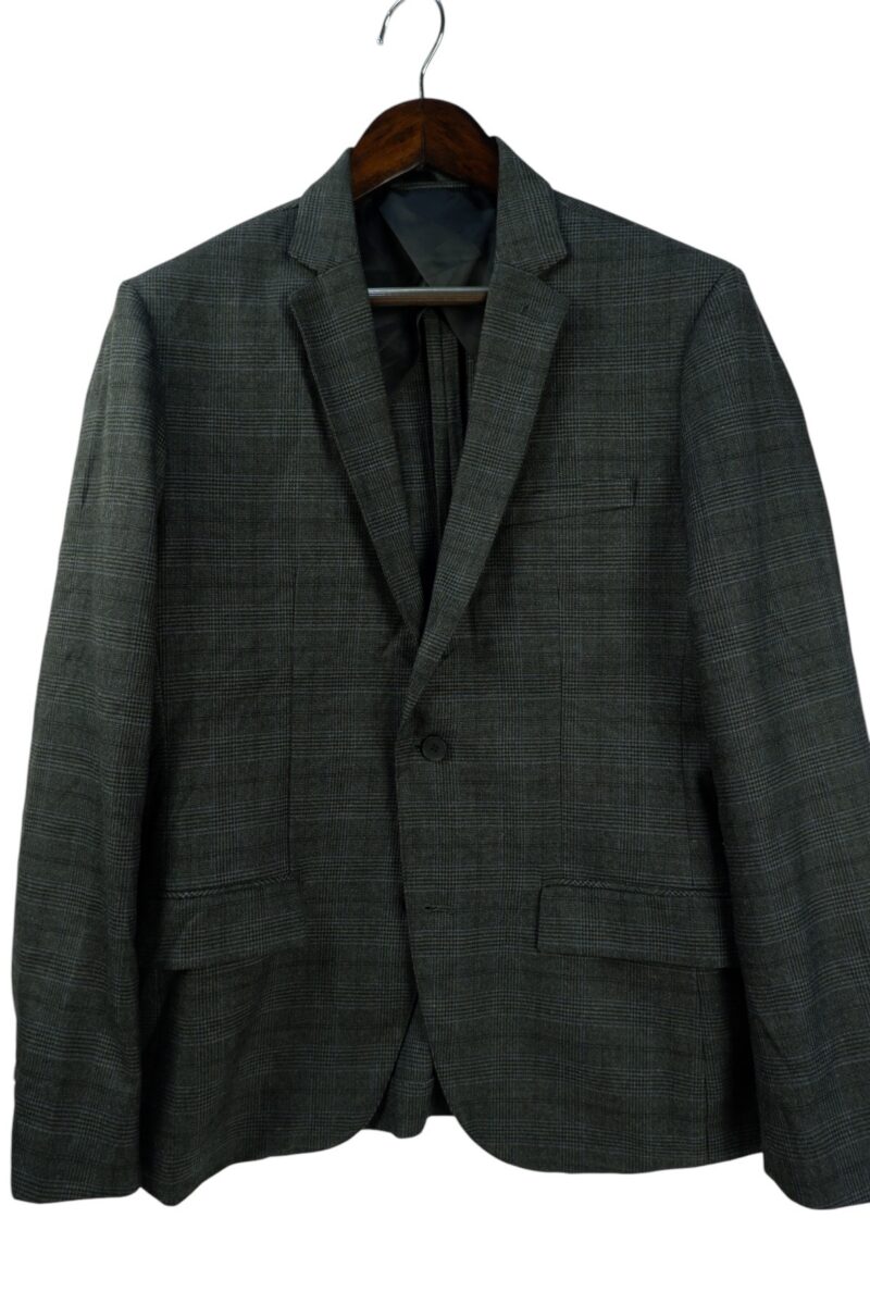 a15072 2 Suit Jacket PET Rayon PU Black Dark Grey Charcoal Glen Check Japan US UK 41 Chest Size 41 Regular No Canvas Soft Shoulder มุมที่ 2