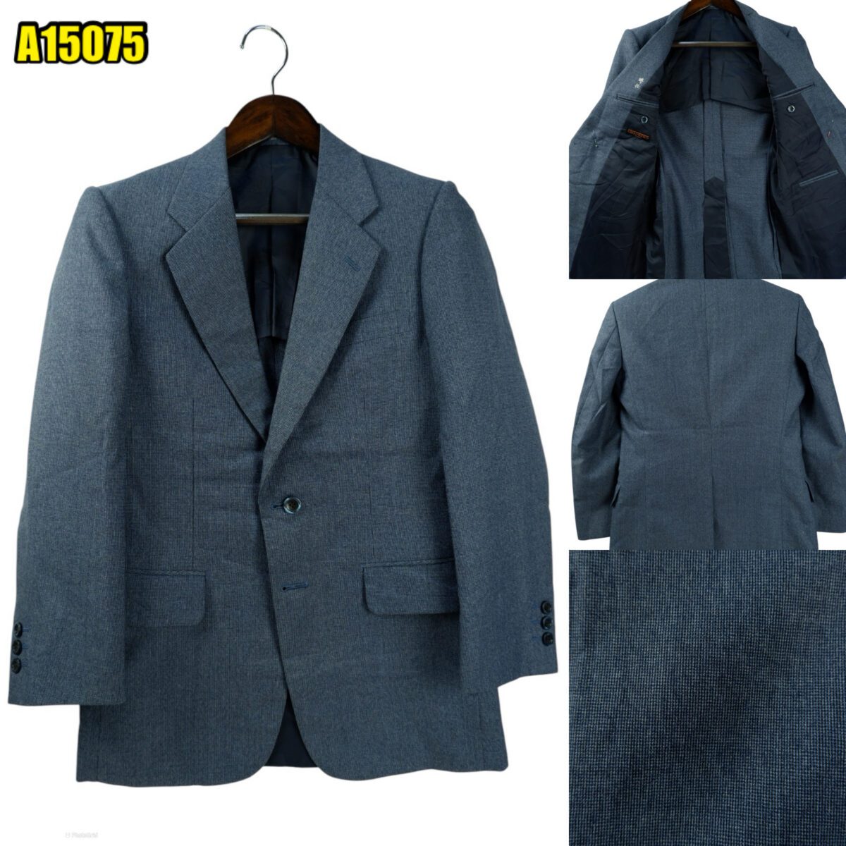created by photogrid Suit Jacket Wool PET Navy Japan US UK 38 Chest Size 38 Regular Full Canvas มุมที่ 1