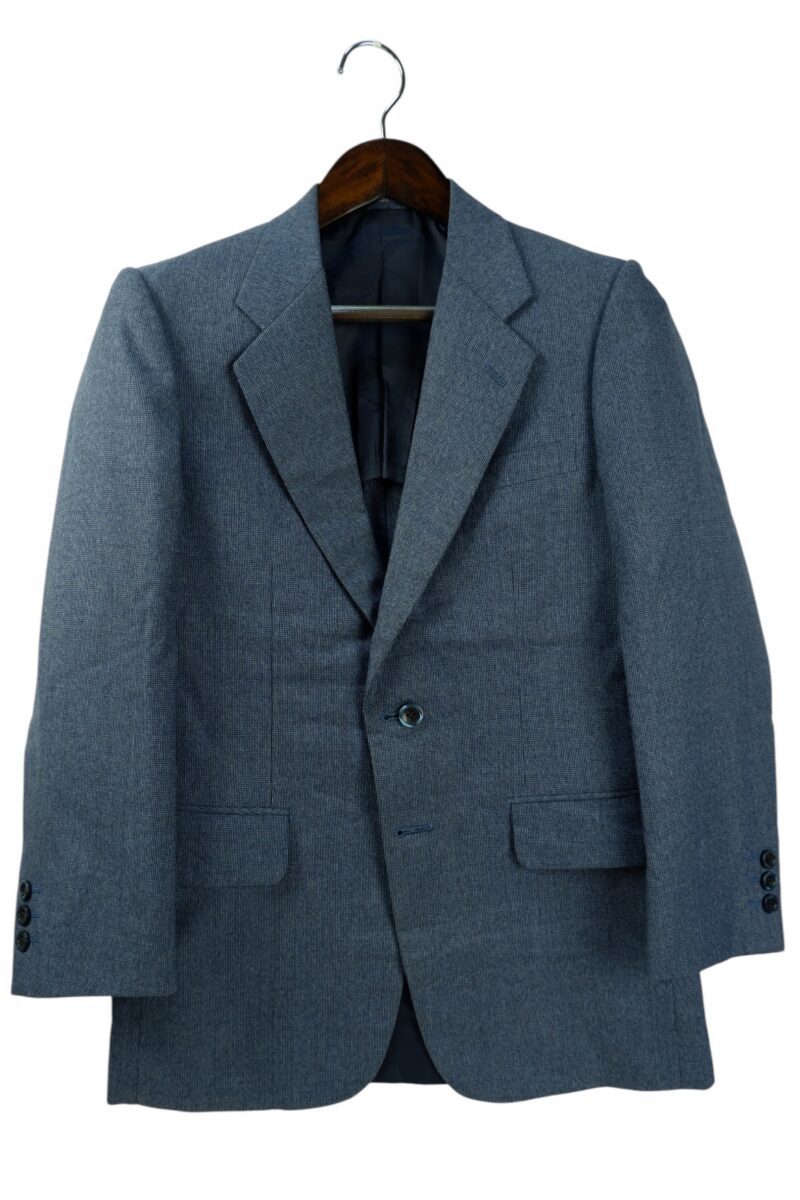 a15075 2 Suit Jacket Wool PET Navy Japan US UK 38 Chest Size 38 Regular Full Canvas มุมที่ 2