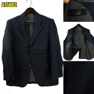 Dunhill  Suit Jacket Wool Black Stripe Japan US UK 42 Chest Size 42 Regular Half Canvas มุมที่ 1