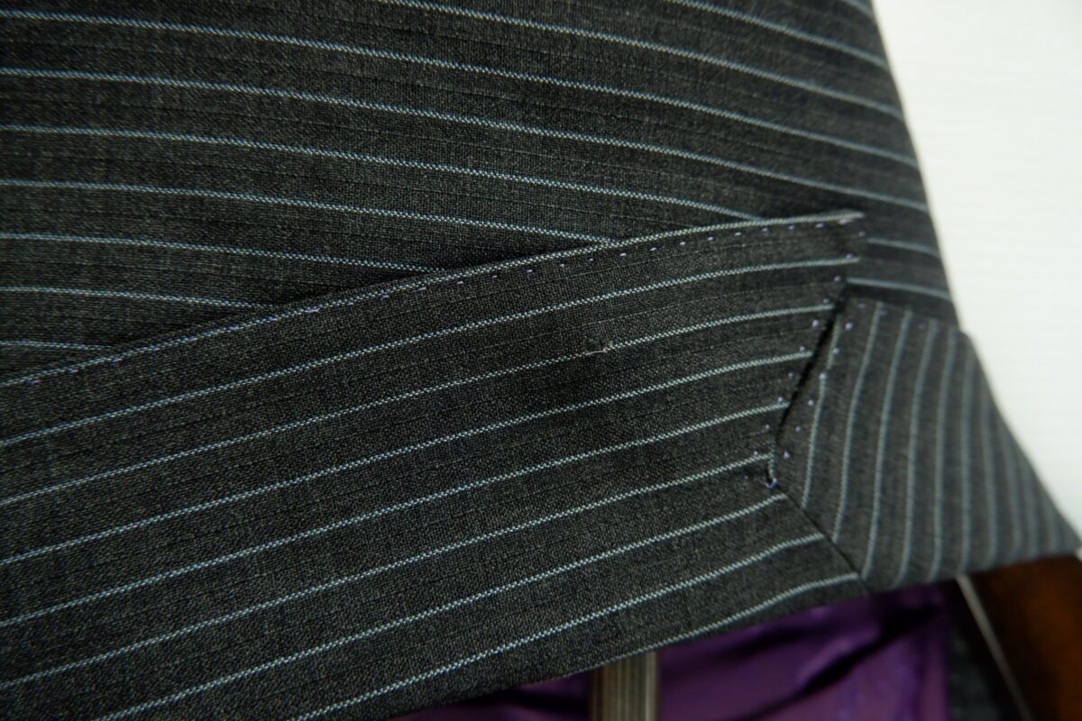 a15083 9 VBC Suit Jacket Wool PET Black Dark Grey Charcoal Japan US UK 37 Chest Size 37 Regular Half Canvas มุมที่ 9