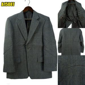 Suit Jacket Wool Grey Glen Check Japan US UK 42 Chest Size 42 Regular Half Canvas มุมที่ 1