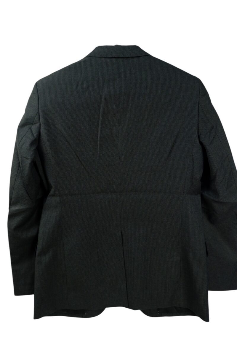 a15088 4 VBC Suit Jacket Wool PET Black Dark Grey Charcoal Stripe Japan US UK 39 Chest Size 39 Regular Half Canvas มุมที่ 4