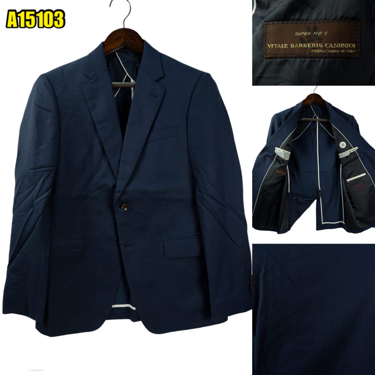 created by photogrid VBC Suit Jacket Wool Navy Japan US UK 39 Chest Size 39 Regular Half Canvas Pick Stitch Soft Shoulder มุมที่ 1